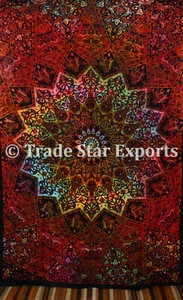 Twin Cotton Star Mandala Bohemian Hippie Home Decorative Bedspread