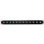 Ultra Spec Cables 12 Port LC Fiber Patch Panel Singlemode (Blue Couplers) (Loaded 1u) 19"