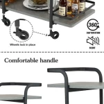 Unique Bar Trolley On Wheels 2 Tier Stainless Steel Beauty Salon Rolling Trolley Hospital/Dental Clinic Medical Equipment Cart