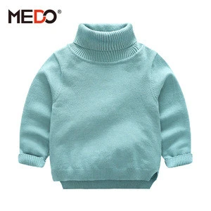 Unisex Baby Head Turtleneck Sweater Cotton Solid Color Sweater