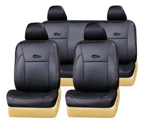 Universal Car Seat Protector with beige color full set leather car seat cover