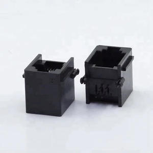 unshielded single port female high body telephone connector grey color side entry rj11 to rj45 jack adapter with ear