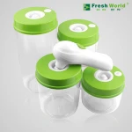 Vacuum food sealer container with pump