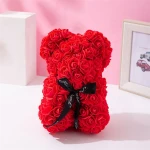 Valentines Mothers Day Birthday Gift 25CM Foam Rose Teddy Bear With Gift Box