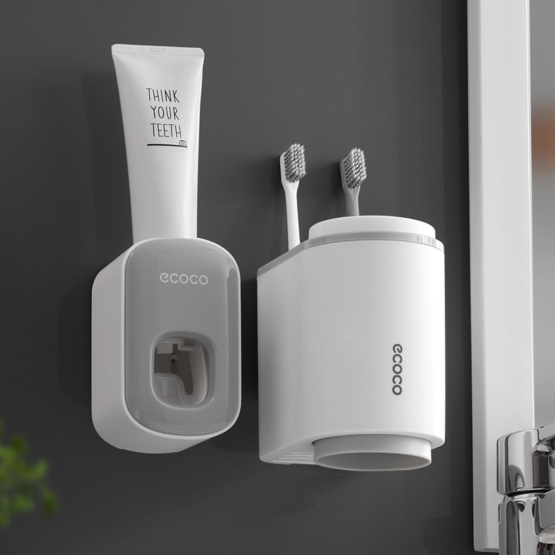 Buy Wall Mount Automatic Toothpaste Dispenser Bathroom Accessories Set ...