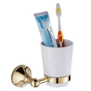 Wall mounted stainless steel toothbrush cup tumbler holder for bathroom