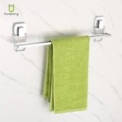 Wall-mounted Towel Bar Rack Bathroom Towel Organizer Holder Metal Towel Ring with suction