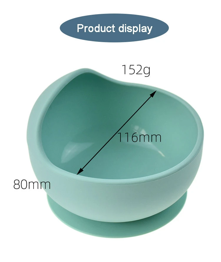 Waterproof 1Set Silicone Baby Feeding Bowl Tableware Spoon Non-Slip BPA Free Silicone Baby Bowl