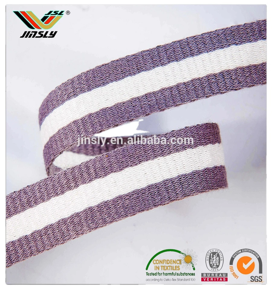 Webbing Product Type Eco-friendly cotton webbing, customized logo webbing