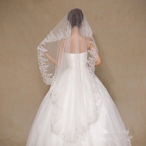 Wedding Accessories Bridal Veil 1.5m New Design Embroidery Bridal Mantilla