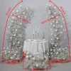 Wedding Event Decor Table Garland Horn Artificial White Rose Babys Breath Arch Flower Runner wedding supplies