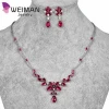 WEIMAN JEWELRY Assorted Colors Fine Jewelry  Cubic Zirconia CZ Wedding Necklace &amp; Earring Set