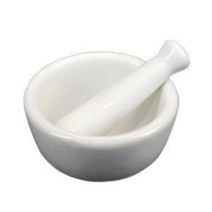 White Porcelain Mortar and Pestle For Kitchen Use