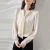 Import wholesale 2020 new style high quality pure color ladies silk shirt ribbon long sleeve women silk blouse from China