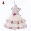 Wholesale Children Summer Formal Party Wear Jacquard Layered Ball Gown Dress Little Kids Girls Princess Dresses