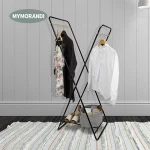 Wholesale cloth dryer garment rack with shoe rack foldable cloth stand shelf