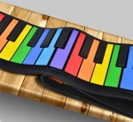 Wholesale colorful  silicone electronic organ  rubber covered hand roll piano folding hand roll piano 37/49/61/88 keys