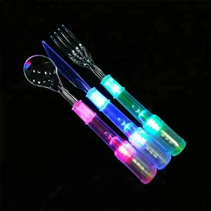 Wholesale Creative Led Light Up Tableware, LED Fork, Spoon, Flashing Knife