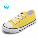 Wholesale custom printed flat blank casual boy  shoes children plain white kids vulcanized kids canvas shoes