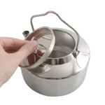 Wholesale factory direct custom portable light 1.2L stainless steel tea coffee water kettles teapots for outdoor camping picnic