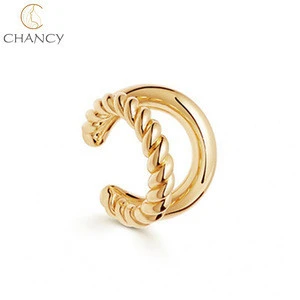 Wholesale fashion C shape without no ear hole alloy 18K gold plated clip on earrings for women and girls