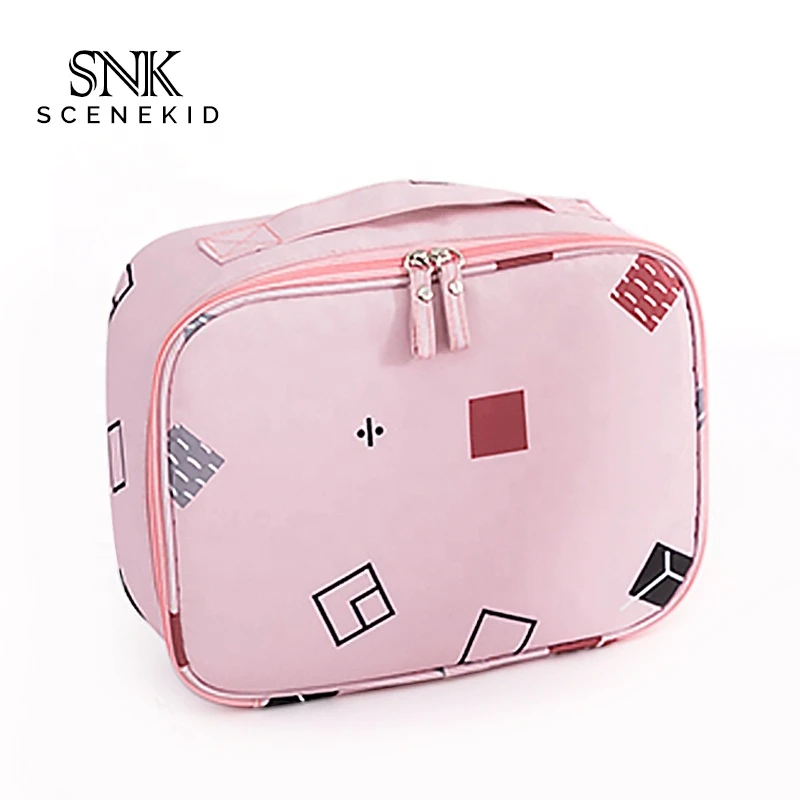 Wholesale Large Capacity Pink Makeup Bag Case, Custom Cosmetic Bag with Compartment for Travel