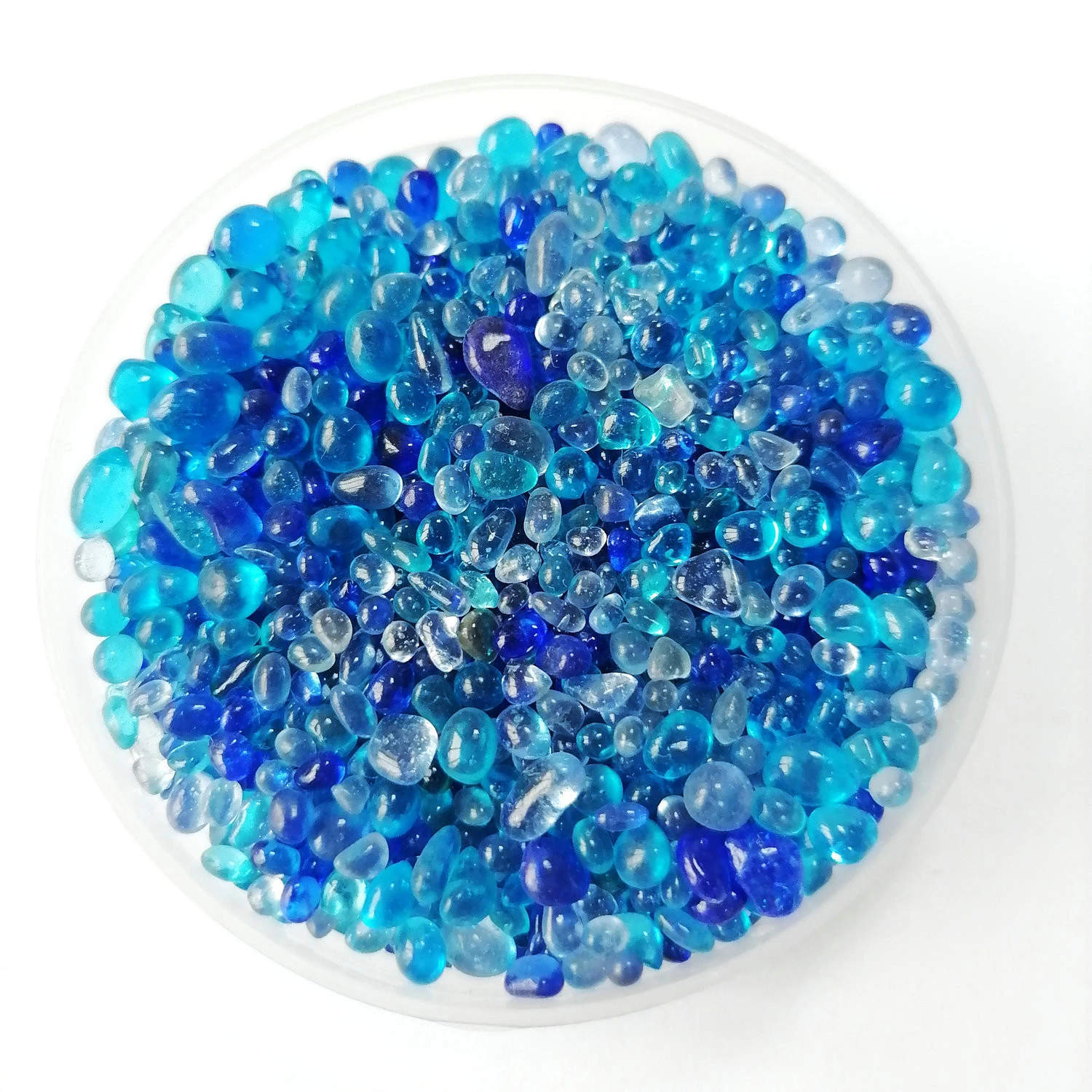 wholesale mixed blue glass pebble for swimming pool building