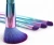 Import Wholesale New Gradient 4pcs Eye Makeup Brush Set Eyeshadow Tool Kit With Glitter PVC Bag from China