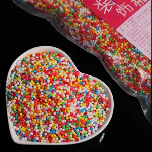 Wholesale New Sugar Candy 500g Birthday Cake Decoration 1mm Rainbow Colorful Edible Sugar Pearl Beads Sprinkles