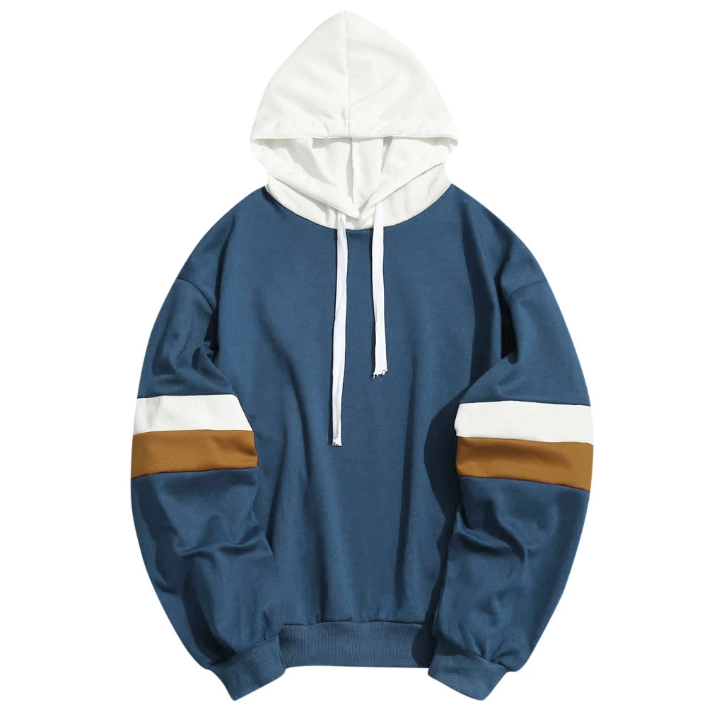 Wholesale Patchwork long sleeve Pullover Mens Hoodies sweatershirt 2020 mens hoodies