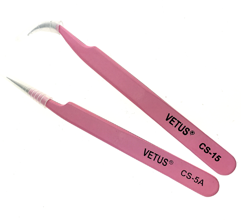 Wholesale Private label Stainless Steel volume Lash eyelash extension pink tweezers