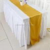 wholesale rectangle 100% polyester ruffled table skirting designs for wedding