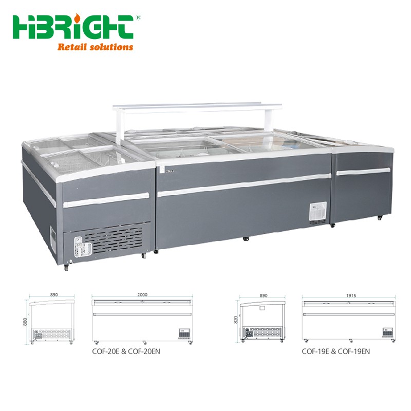 Wholesale remote  island  Freezer chest Cabinets supermarket refrigeration