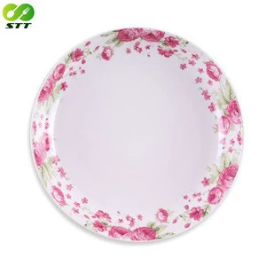 Wholesale round serving vegetable food snack bamboo fiber plate