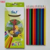 Wholesale Soft Lead 7 inch Plastic Hexagonal 12 color pencil
