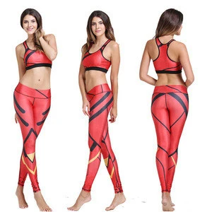 Wholesale Sublimation Yoga Leggings And Bra,New Style Sport Suit,Yoga Sets For Women