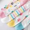 Wholesale Transparent Printed Socks Fashion Summer Breathable Colorful Ankle Socks Women