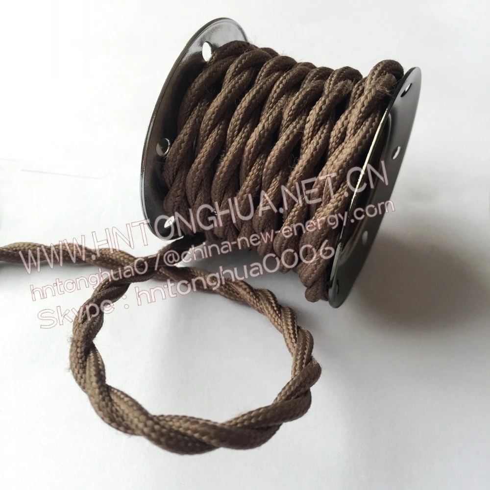 Wholesale UK fabric coated electrical power wire cables power cable,cotton insulated copper wire