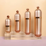 Wholesale Vogue Luxury Skincare Containers Acrylic Bottle 15ml 30ml 50ml Cream Lotion Gold Cap And God Body