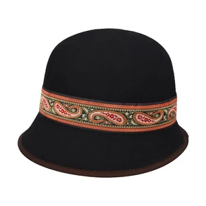 wholesale winter hats ribbon vintage fascinator hats felt bowler hat for women