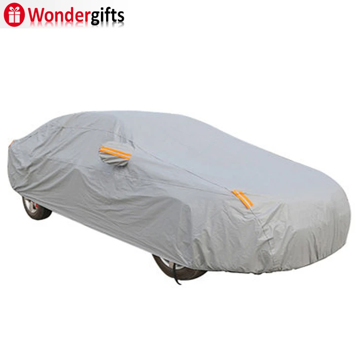 Wind proof custom sun protection car covers with mirror pocket