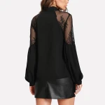 Women Fashion Casual Blouse Ladies Clothes Women Black Top
