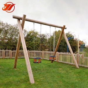 Wooden climbing fitness training kids outdoor playground equipment with swing