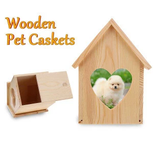 Wooden commemorative pet urn coffin box can put photos coffin box animal