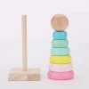 Wooden Macaron Stacking Rings Blocks Kid Educational Toy Educational Wooden Toys Baby