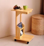 Wooden side  table modern with Magazine rack