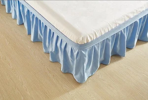 Wrap Around Bed Skirt, Elastic Dust Ruffle Easy Fit Wrinkle and Fade Resistant Solid Color Hotel Quality Fabric