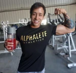 X85052A New fashion model printed training sports man t-shirt casual gym workout men t shirt