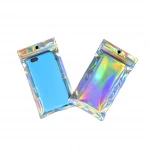 YLQ resealable Smell Proof mylar plastic zipock food packaging holographic hologram aluminum foil plastic bag