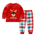 YMT91703 Best Selling Cotton Cartoon Printed Long Sleeve Kids Clothes Boys and Girls Pajamas 2 pcs Set